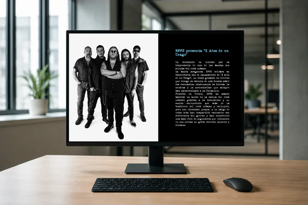 Web de la banda de rock EFFE diseñada por La Ribera Digital