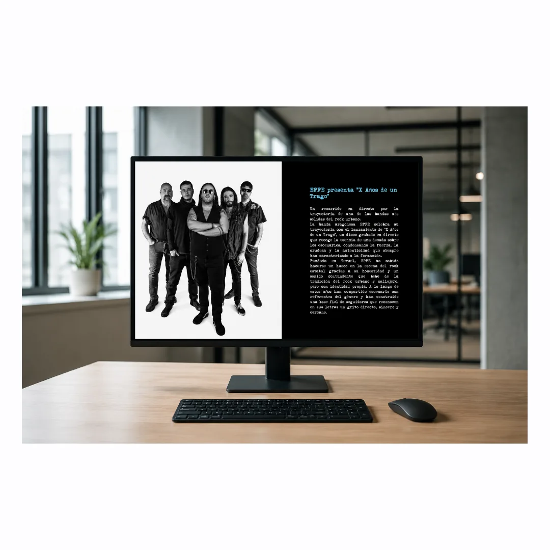 Web de la banda de rock EFFE diseñada por La Ribera Digital