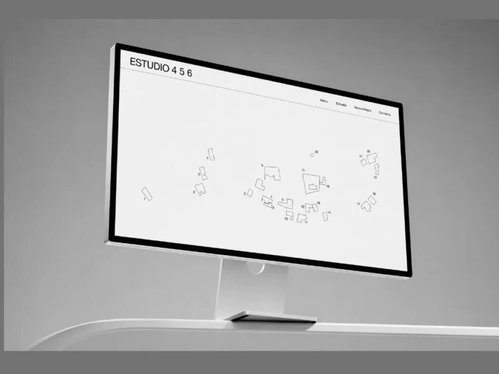Mockup de la web de Estudio 456 a pantalla completa