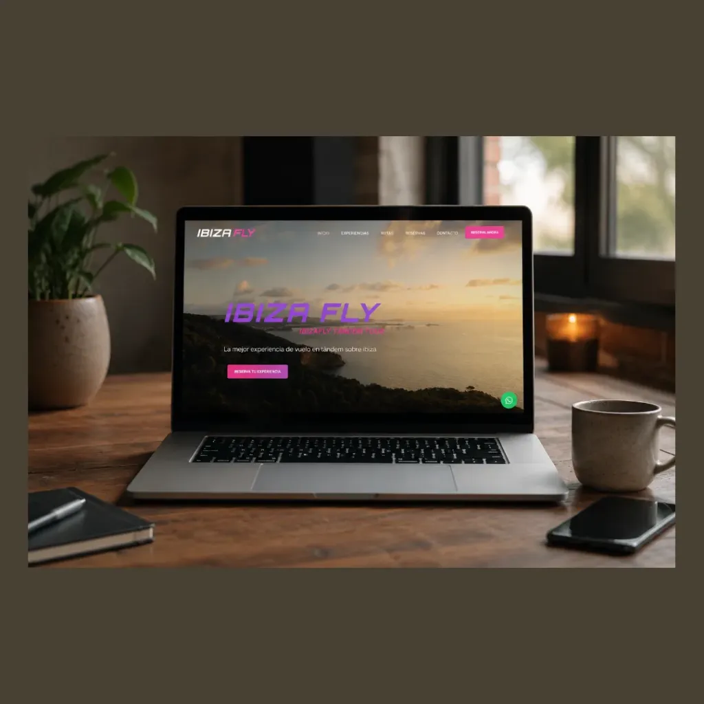 Web de Ibiza Fly, vuelos en parámotor en Ibiza, diseñada por La Ribera Digital