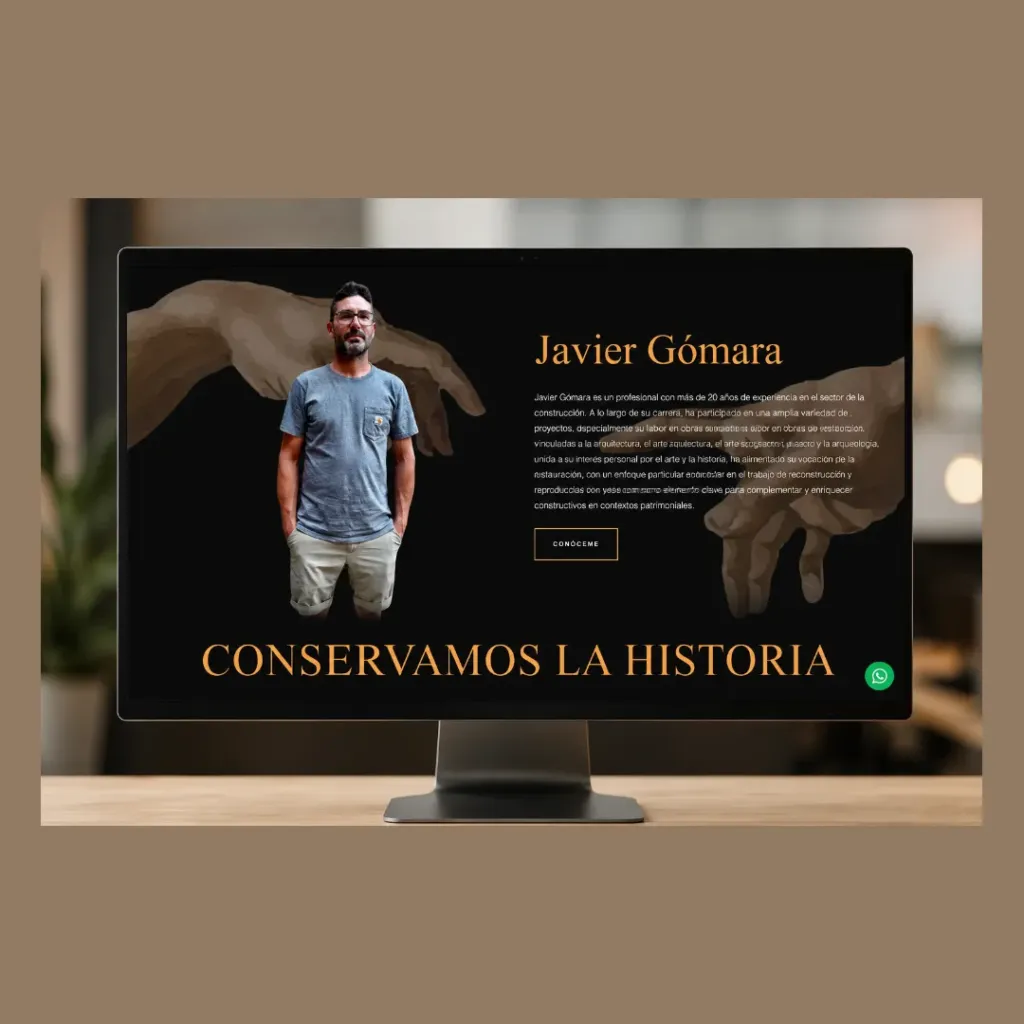 Web de Javier Gómara, restauración de patrimonio, diseñada por La Ribera Digital