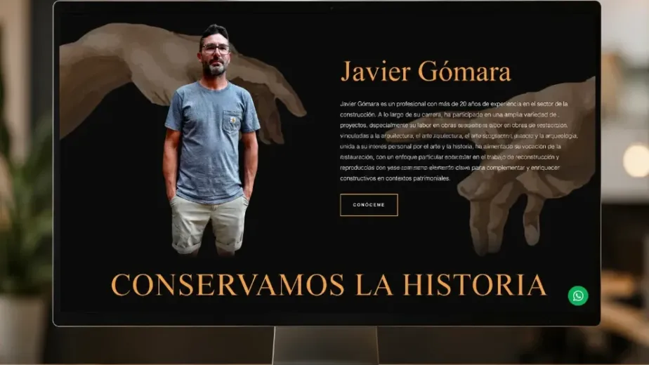 Web de Javier Gómara, restauración de patrimonio, diseñada por La Ribera Digital