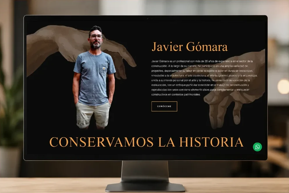 Web de Javier Gómara, restauración de patrimonio, diseñada por La Ribera Digital