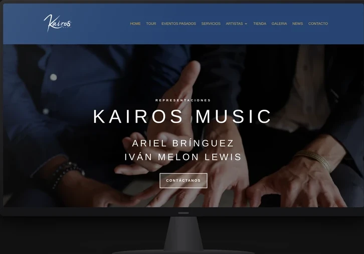 Web de Kairos Music, jazz management, diseñada por La Ribera Digital