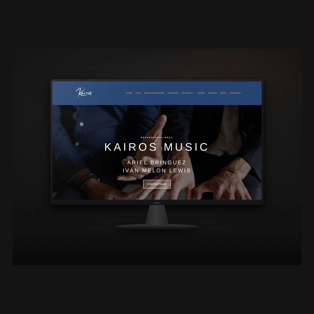 Web de Kairos Music, jazz management, diseñada por La Ribera Digital