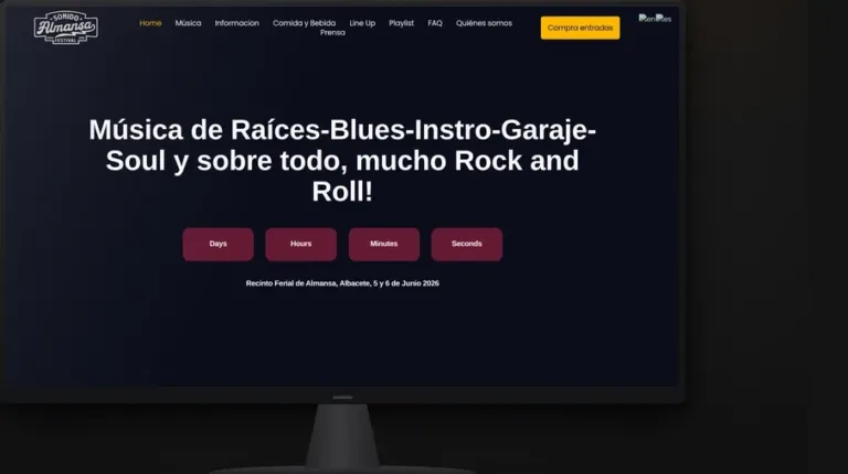 Web del festival Sonido Almansa diseñada por La Ribera Digital