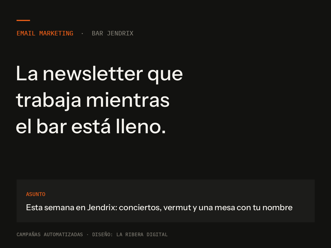 Newsletter diseñada para Jendrix