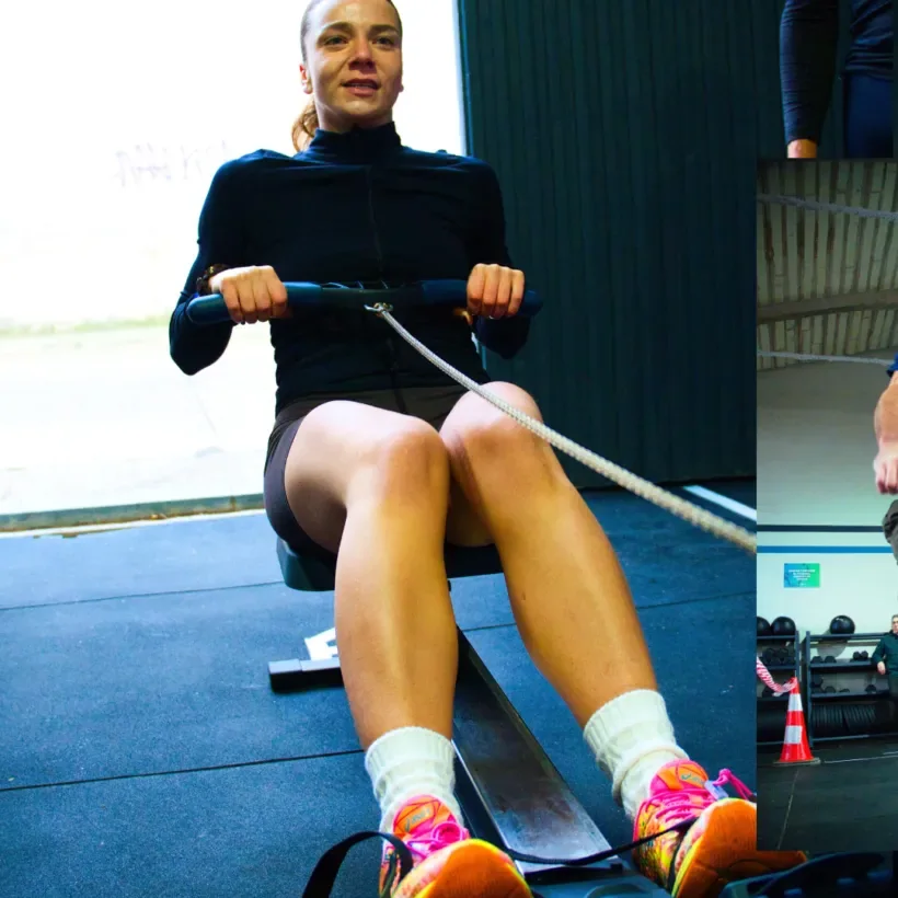 Entrenamiento en la máquina de remo en Alfa Box Tarazona