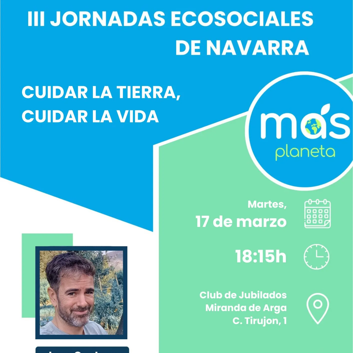 Cartel de las Jornadas Ecosociales de Navarra de Masplaneta