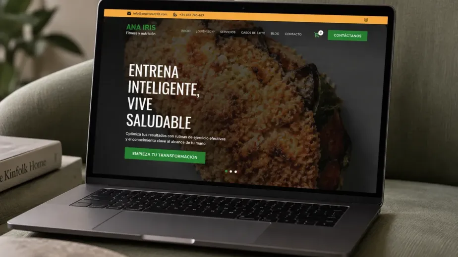 Mockup de la tienda online de Anairis Nutrición en un portátil