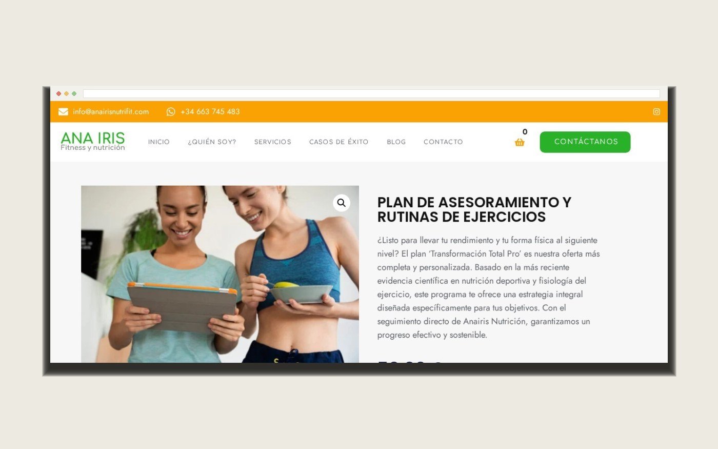 Ficha de producto de la tienda online de Anairis Nutricion